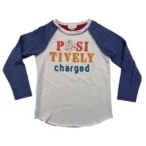 Peek Kids Long Sleeve Raglan Tee "Up And Atom!" & "Positively Charged" Sz 6-7